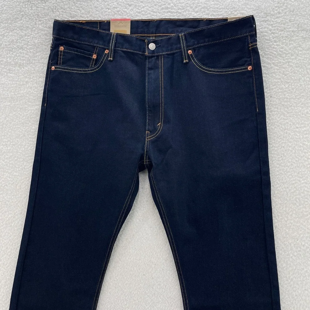 Levis 513 Jeans Mens 38x32 Blue Slim Straight Dark Wash Indigo Preppy Grunge